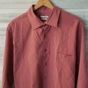 🛍️5/$20🛍️ Van Heusen Long Sleeve Button Down Shirt Red Neck Size 17 Large